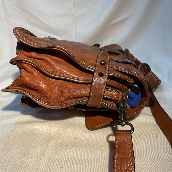 Frye Rich Brown Leather Messenger / Satchel Bag - Picture 7 of 8